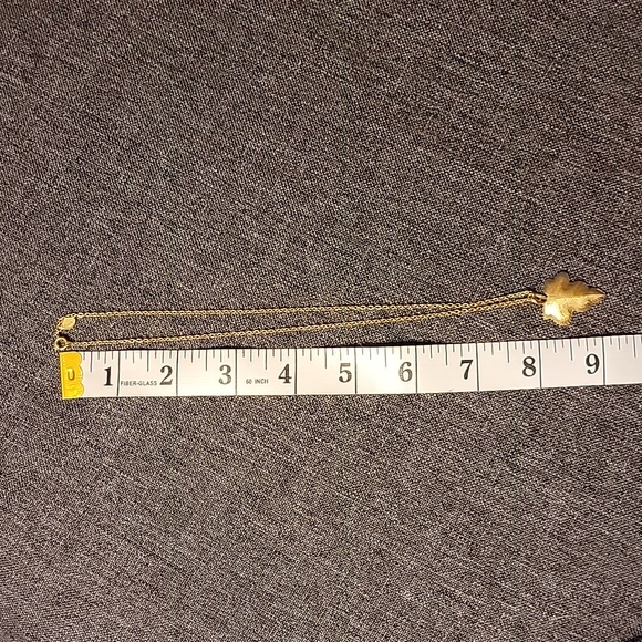 Vintage Avon Radiant Leaf with Rhinestone Dewdrop Pendant Choker Necklace - Picture 4 of 5